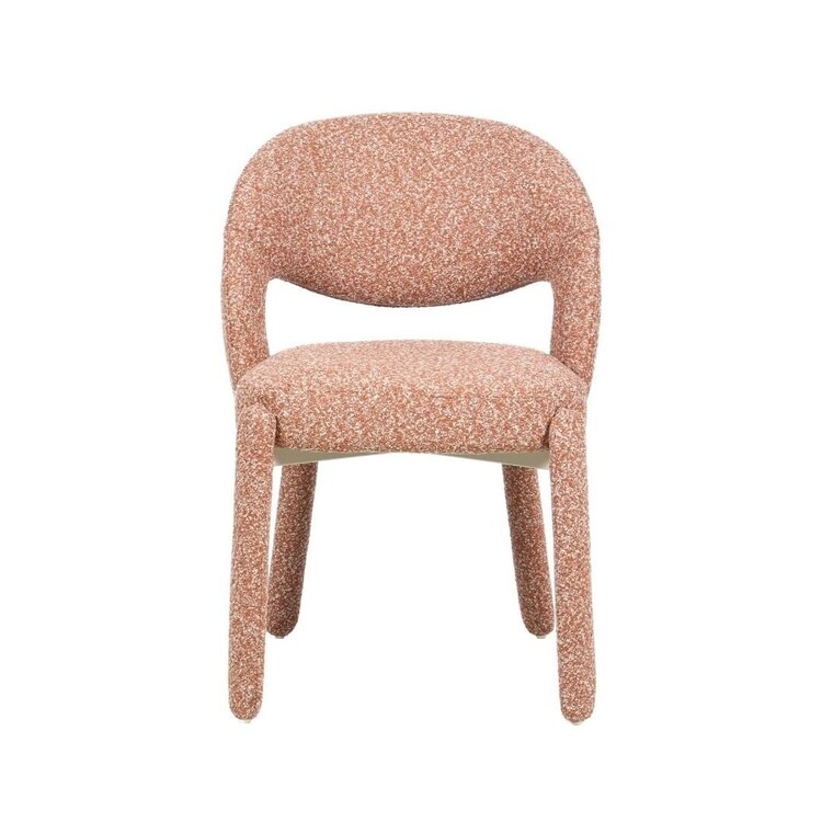 Chaise de salle à manger Dean bouclé terracotta