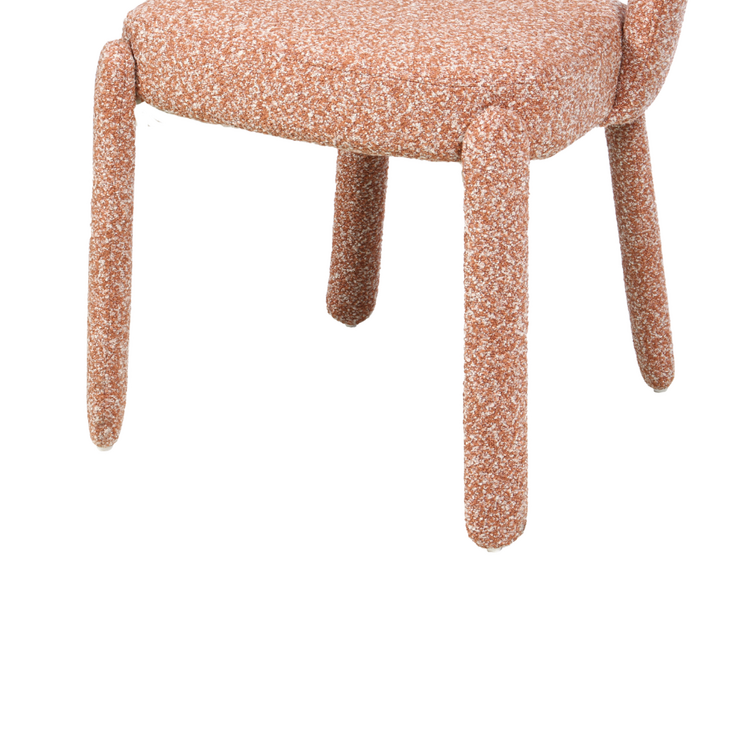 Chaise de salle à manger Dean bouclé terracotta