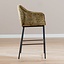 Tabouret de bar Nubo en chenille vert olive 85 cm