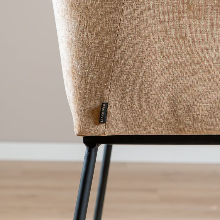 Tabouret de bar Nubo en chenille peach 85 cm