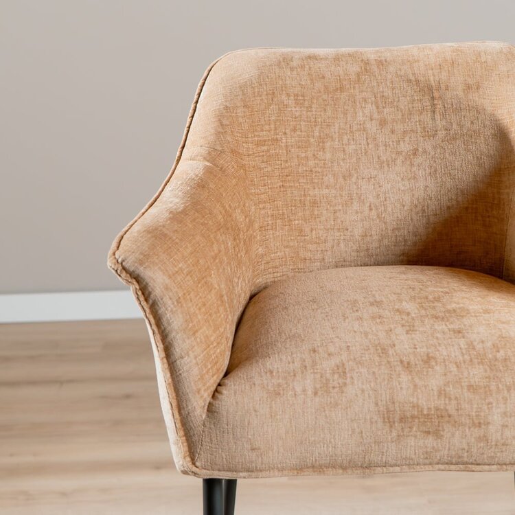 Tabouret de bar Nubo en chenille peach 85 cm