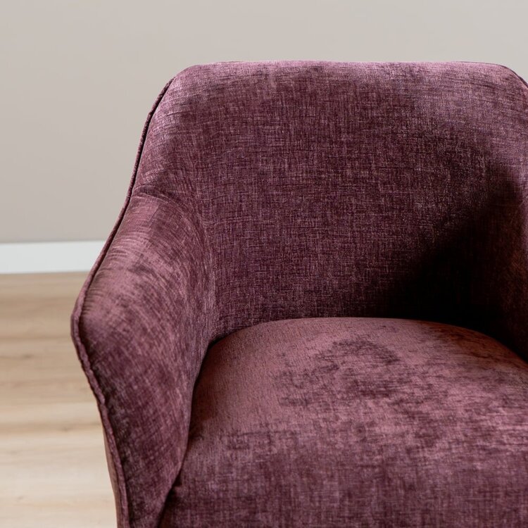 Tabouret de bar Nubo en chenille violet 85 cm