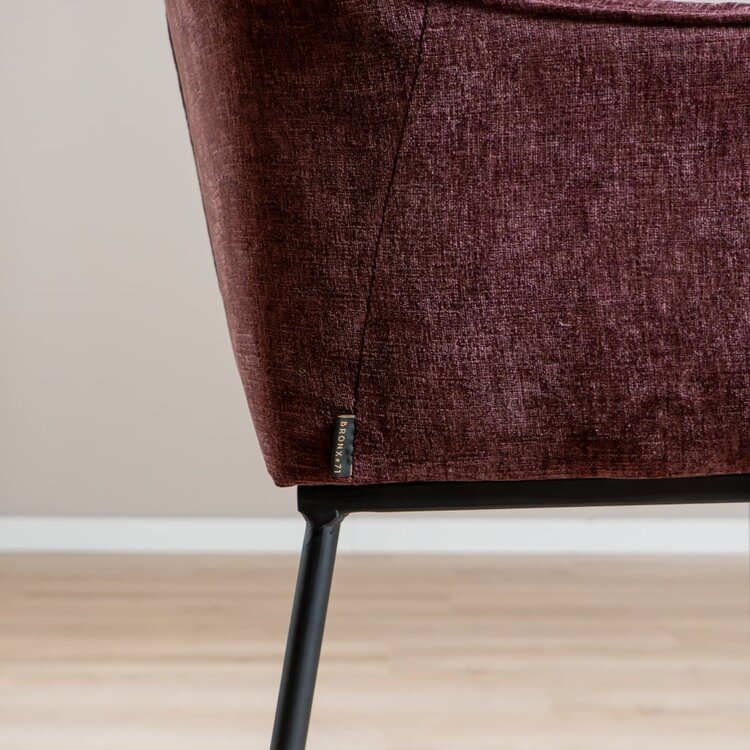 Tabouret de bar Nubo en chenille violet 85 cm