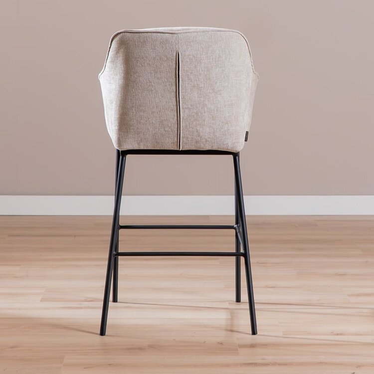 Tabouret de bar Nubo en chenille sand 85 cm