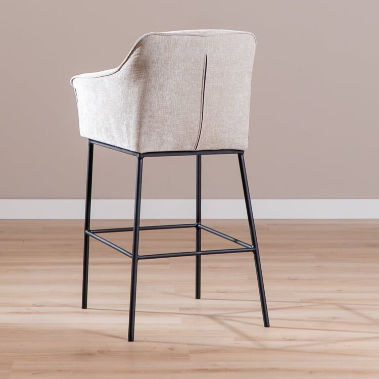 Tabouret de bar Nubo en chenille sand 85 cm