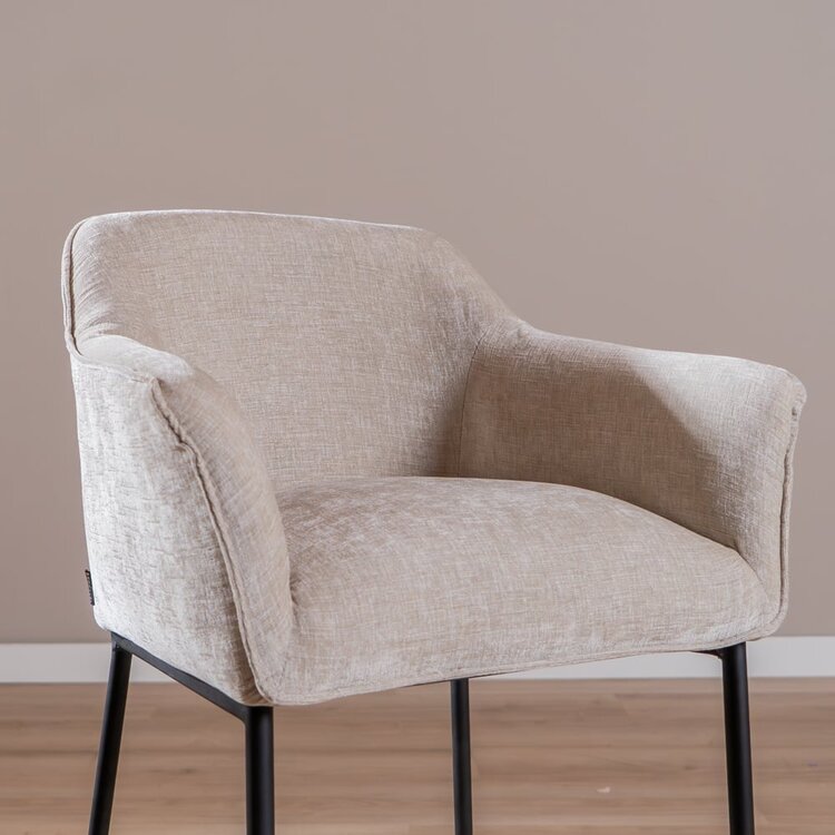 Tabouret de bar Nubo en chenille sand 85 cm