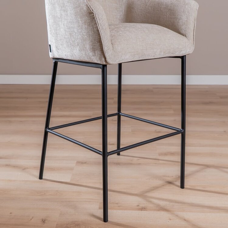 Tabouret de bar Nubo en chenille sand 85 cm