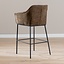 Tabouret de bar Nubo en chenille mocha 85 cm