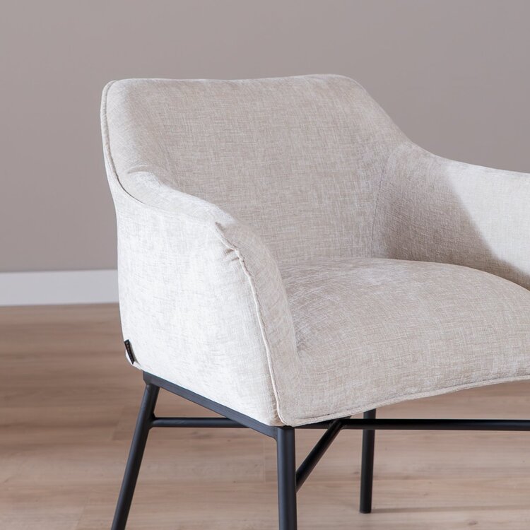 Chaise de salle à manger Nubo en chenille sand