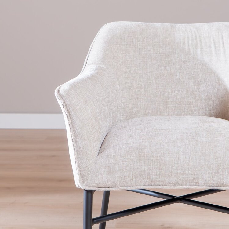 Chaise de salle à manger Nubo en chenille sand