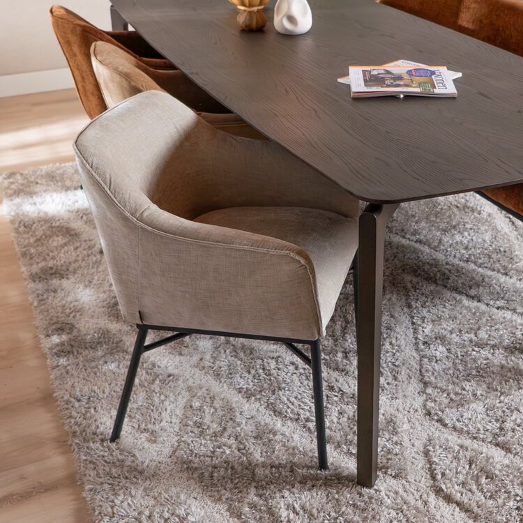 Chaise de salle à manger Nubo en chenille sand