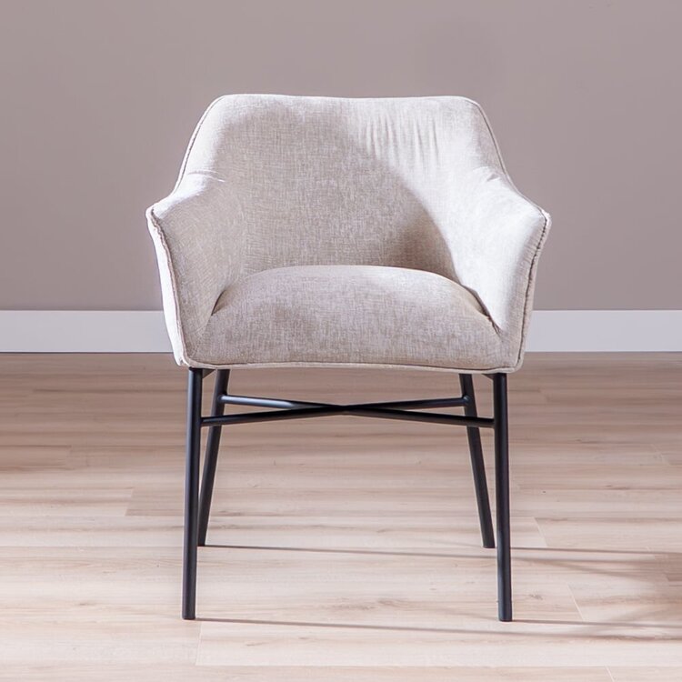 Chaise de salle à manger Nubo en chenille sand