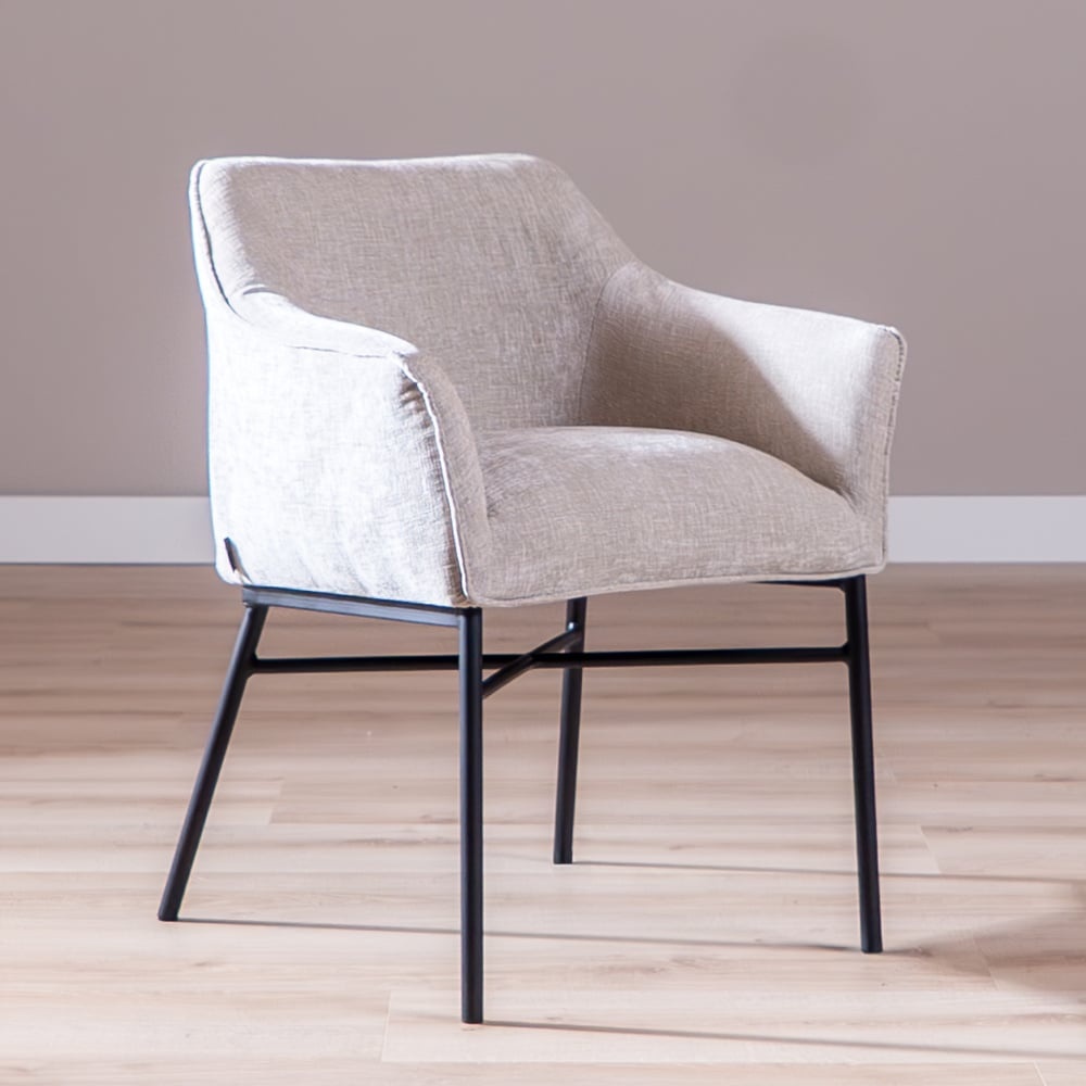 Chaise de salle à manger Nubo en chenille sand