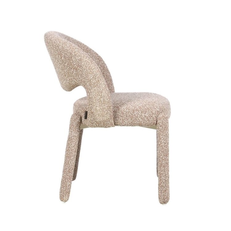 Chaise de salle à manger Dean bouclé brun