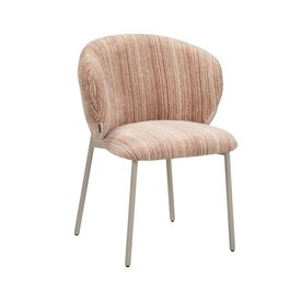 Chaise de salle à manger Milo chenille beige/pink
