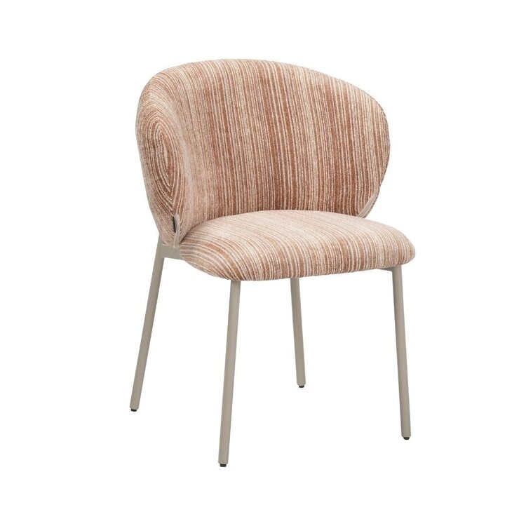 Chaise de salle à manger Milo chenille beige/pink