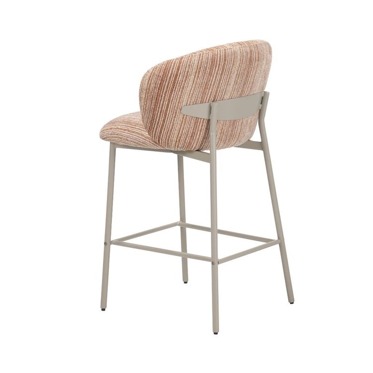 Tabouret de bar Milo chenille beige/pink 70 cm