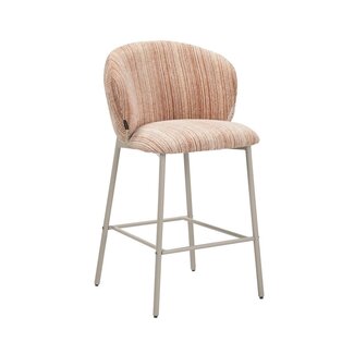 Tabouret de bar Milo chenille beige/pink 70 cm