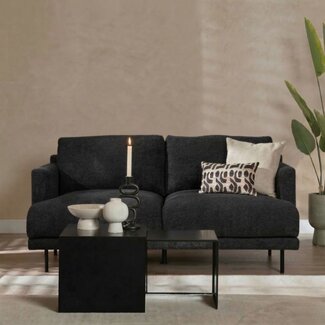 Canapé scandinave 2 places Denver bouclette noir