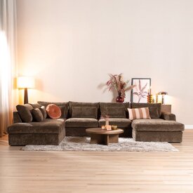 Canapé en U Kyle 6 places chenille mocha