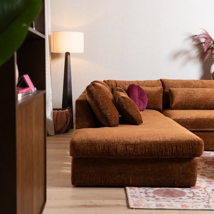 Canapé en U Kyle 6 places chenille cuivre