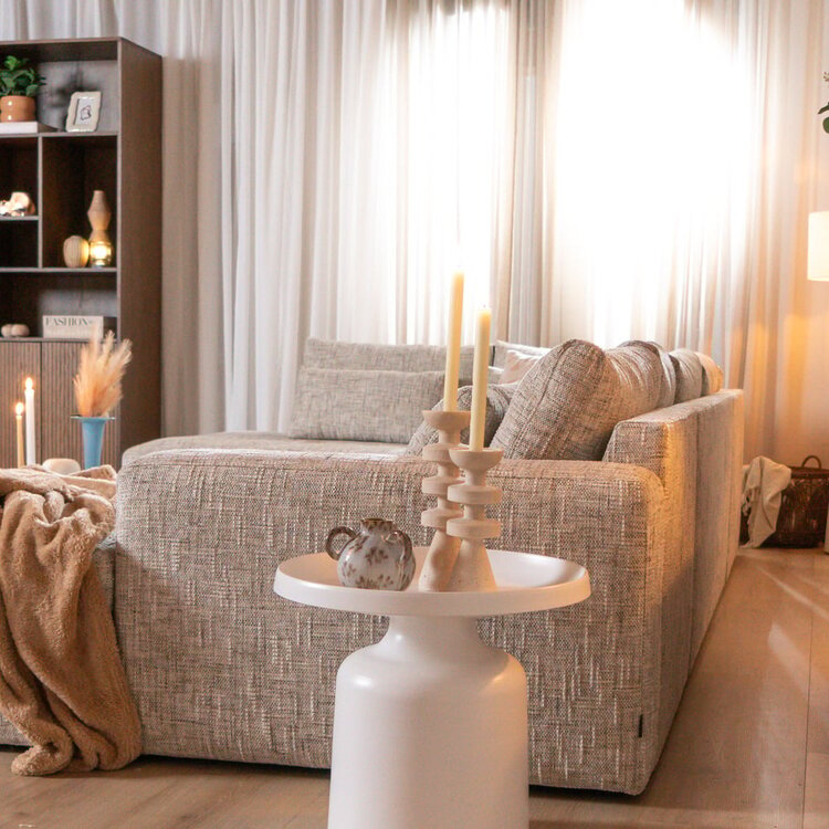 Canapé en U Kyle 6 places chenille sand grey