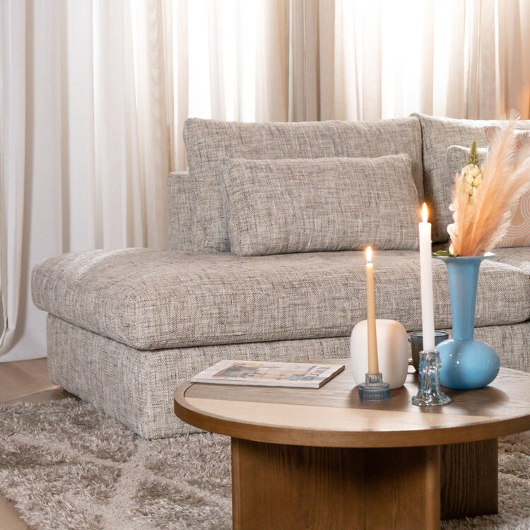 Canapé en U Kyle 6 places chenille sand grey