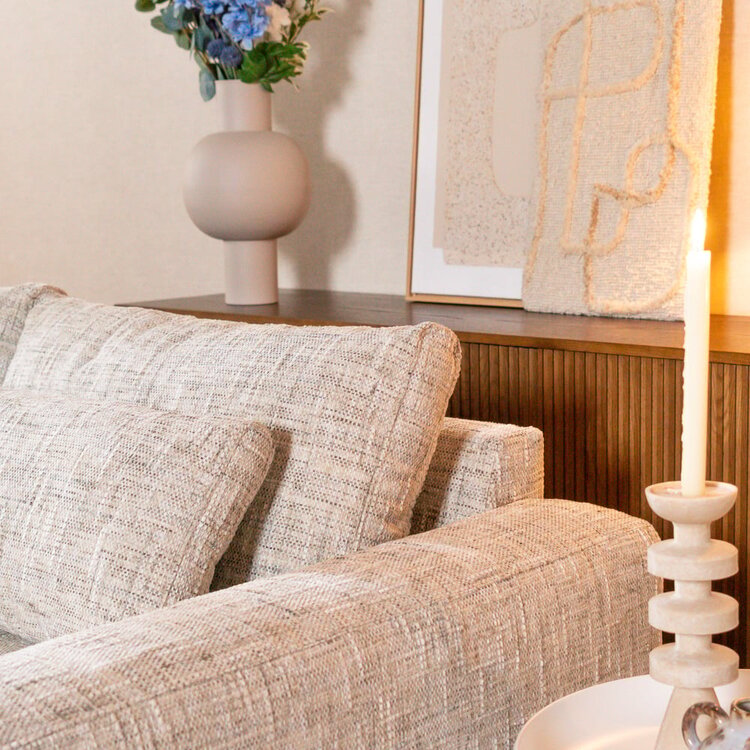 Canapé en U Kyle 6 places chenille sand grey