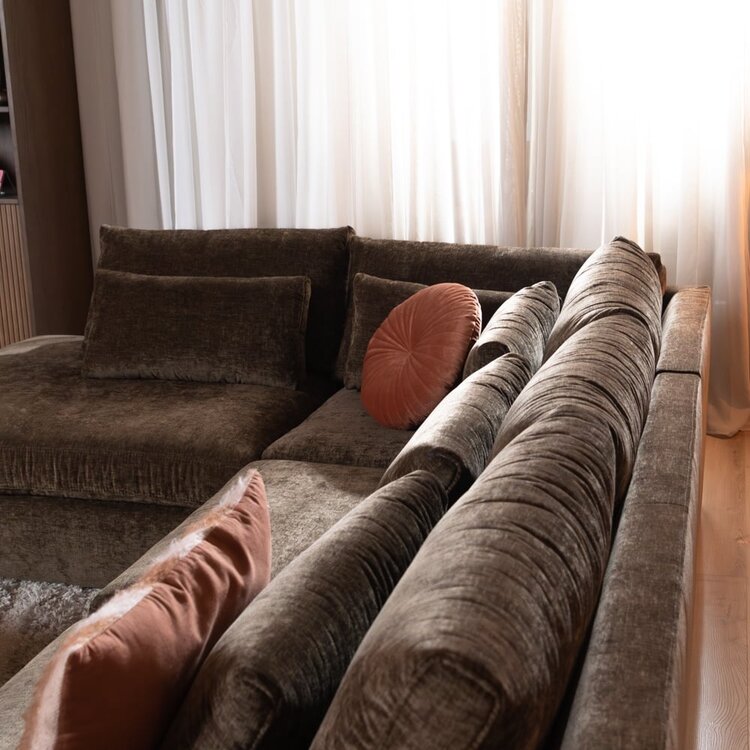 Canapé d’angle Kyle gauche chenille mocha