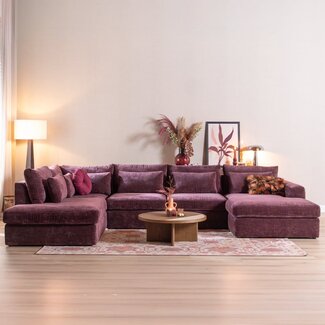 Canapé en U Kyle 6 places chenille violet