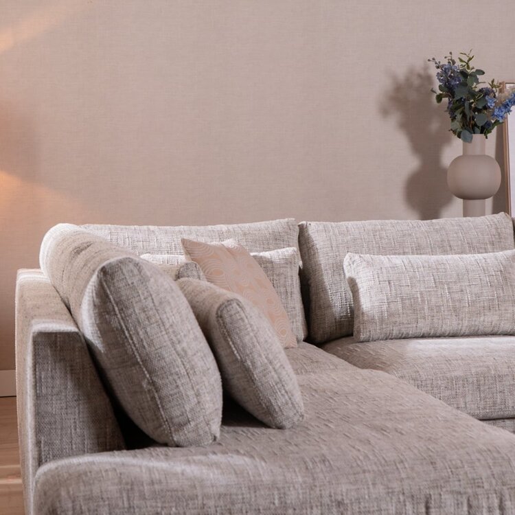 Canapé d’angle Kyle gauche chenille sand grey