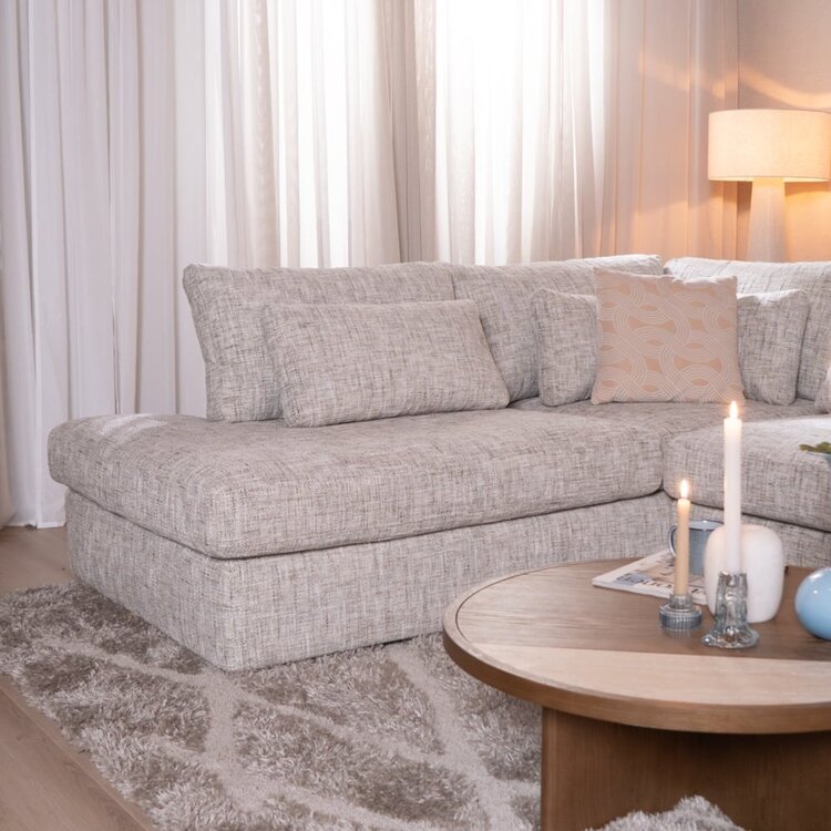 Canapé d’angle Kyle gauche chenille sand grey