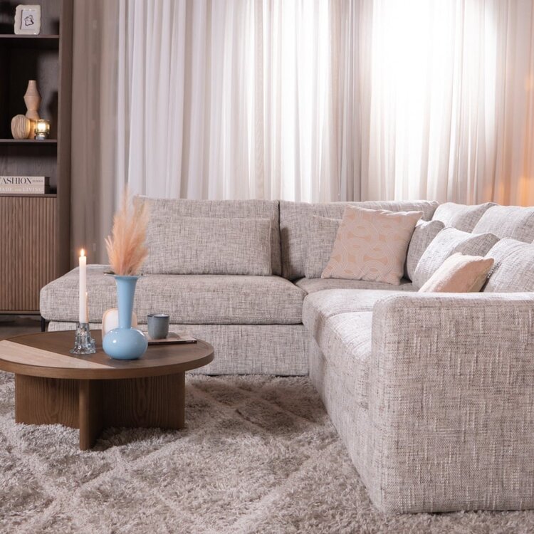 Canapé d’angle Kyle gauche chenille sand grey