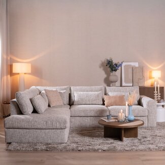 Canapé d’angle Kyle gauche chenille sand grey