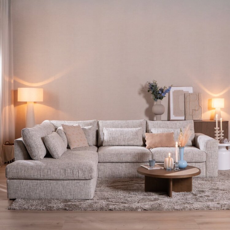 Canapé d’angle Kyle gauche chenille sand grey