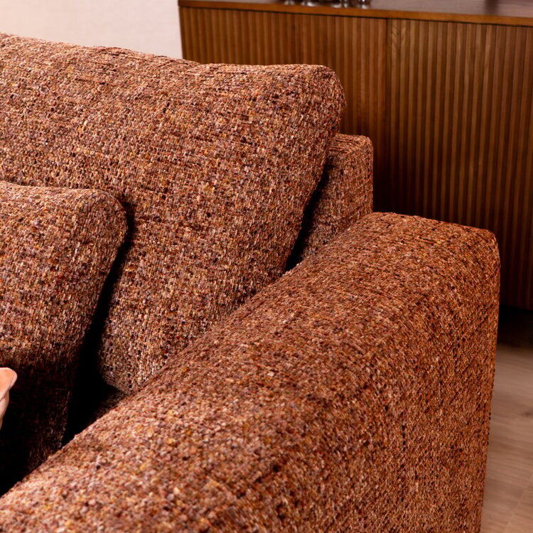 Canapé d’angle Kyle gauche chenille rouge