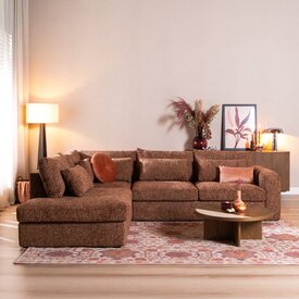 Canapé d’angle Kyle gauche chenille rouge