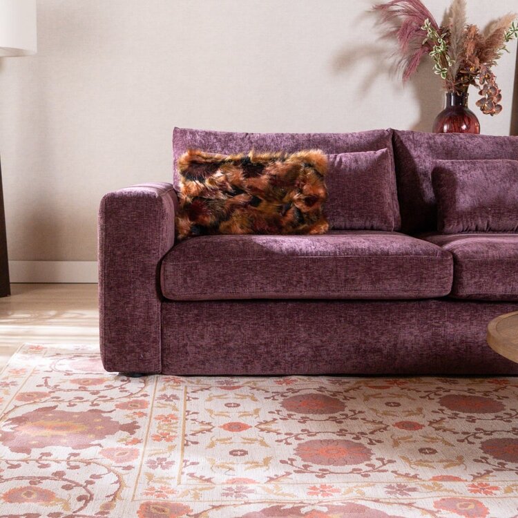 Canapé 3 places Kyle chenille violet