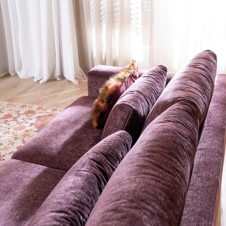 Canapé 3 places Kyle chenille violet