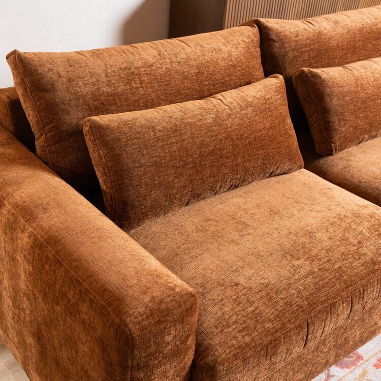 Canapé 3 places Kyle chenille cuivre