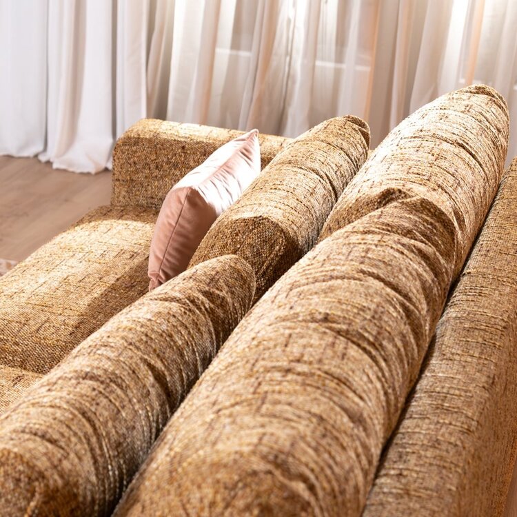 Canapé 3 places Kyle chenille jaune ocre