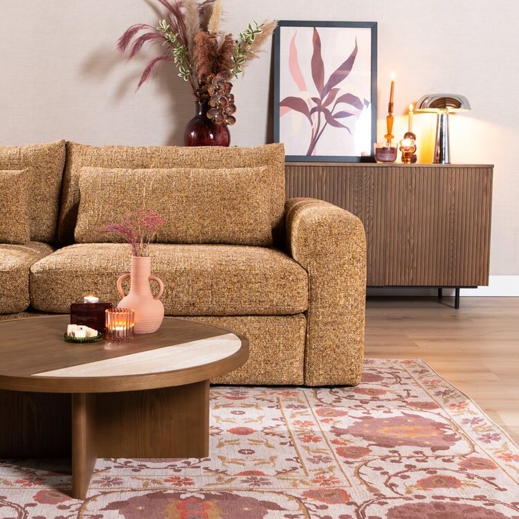 Canapé 3 places Kyle chenille jaune ocre