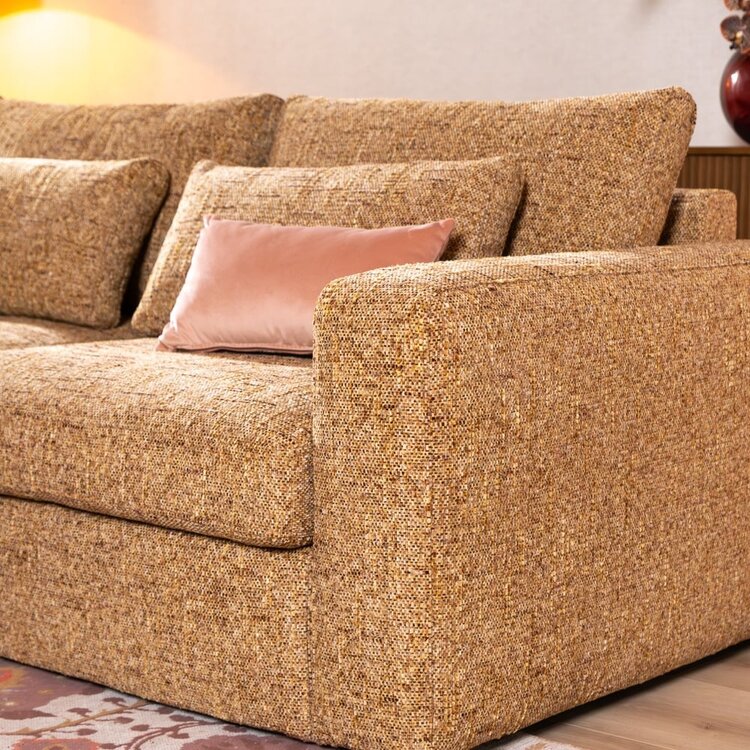 Canapé d’angle Kyle gauche chenille jaune ocre