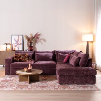 Canapé d’angle Kyle droit chenille violet