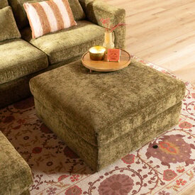 Pouf Kyle en chenille vert olive