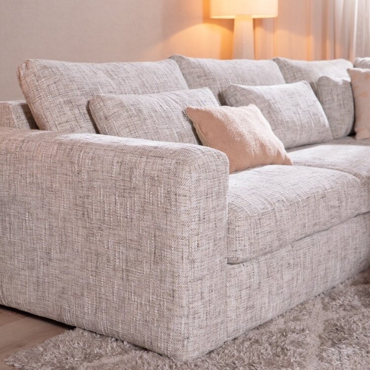 Canapé d’angle Kyle droite chenille sand grey