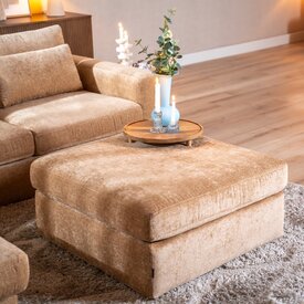 Pouf Kyle en chenille peach