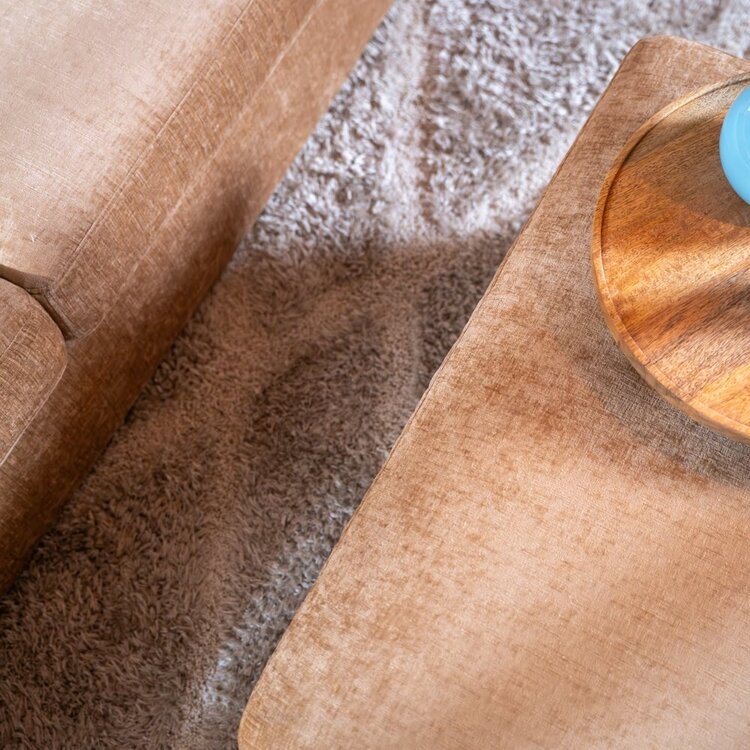 Pouf Kyle en chenille peach