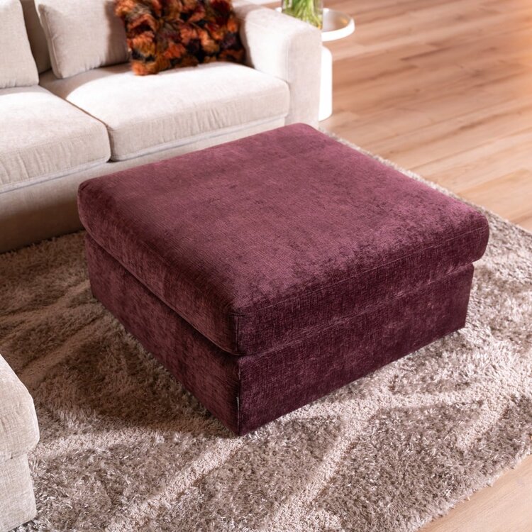 Pouf Kyle en chenille violet