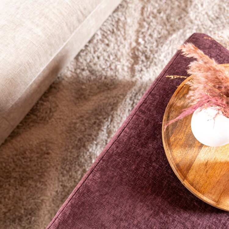 Pouf Kyle en chenille violet